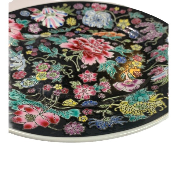 Chinese Dinner Plate Millie Fleur Hand painted Porcelain Enamel Vintage - Picture 5 of 9